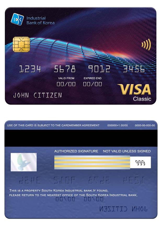 South Korea Industrial Bank visa classic card